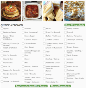 MyFridgeFood front page unchecked